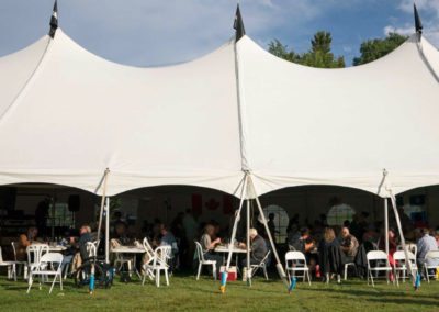 Dining under the tent (Photo Louise Abbott)
